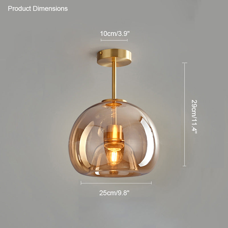 WOMO Suspension Verre Soufflé Fumé/Ambré -WM2108
