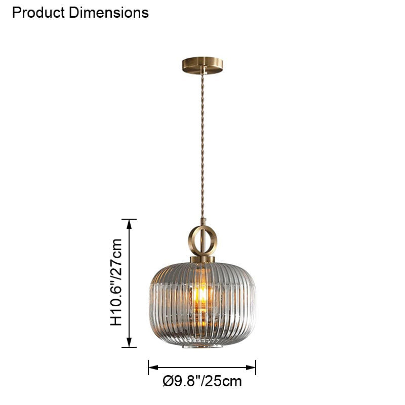 WOMO Suspension Abat Jour Verre Strié-WM2264