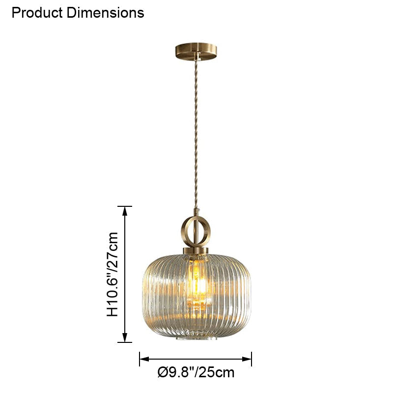 WOMO Suspension Abat Jour Verre Strié-WM2264