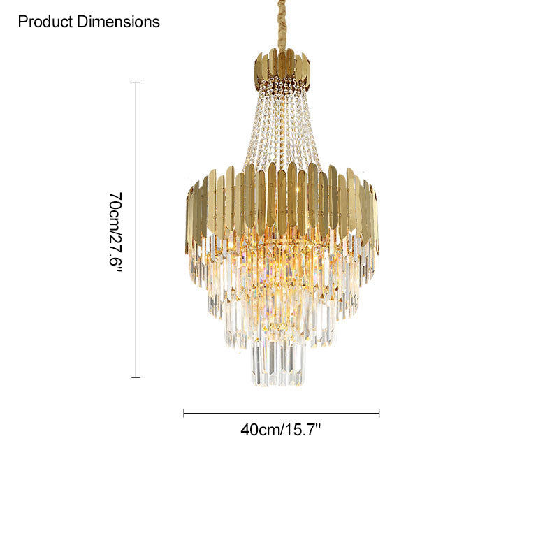 Lustre en cristal doré à plusieurs niveaux WOMO-WM2207