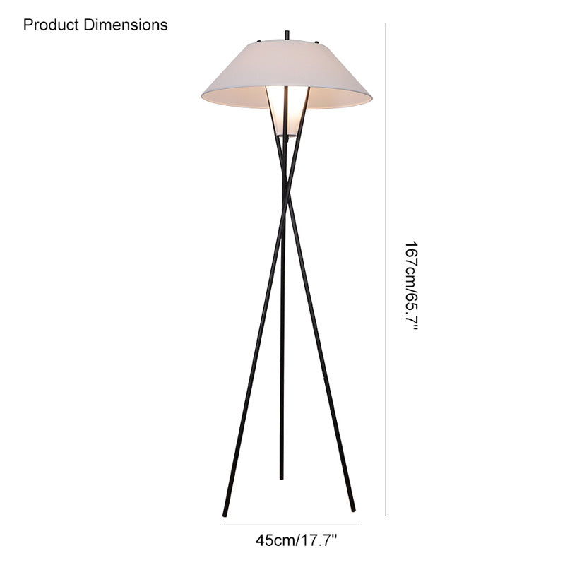 WOMO Lampe sur Pied Trépied Cône Japandi - WM7019