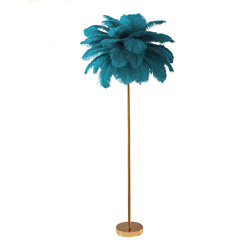 WOMO Lampe sur Pied Arbre Palmier Plumes avec Plateau - WM7052