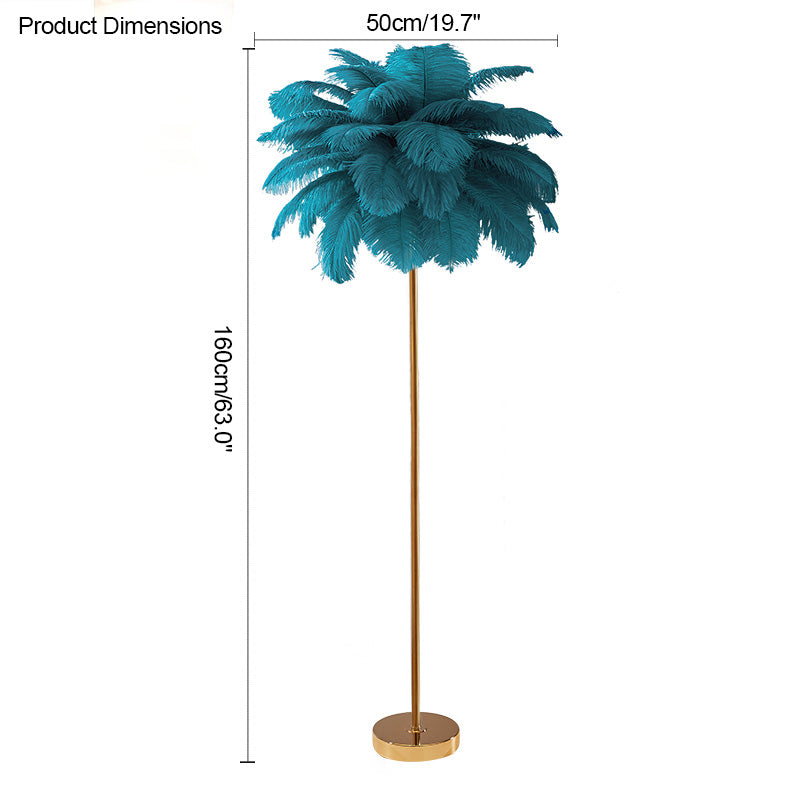 WOMO Lampe sur Pied Arbre Palmier Plumes avec Plateau - WM7052