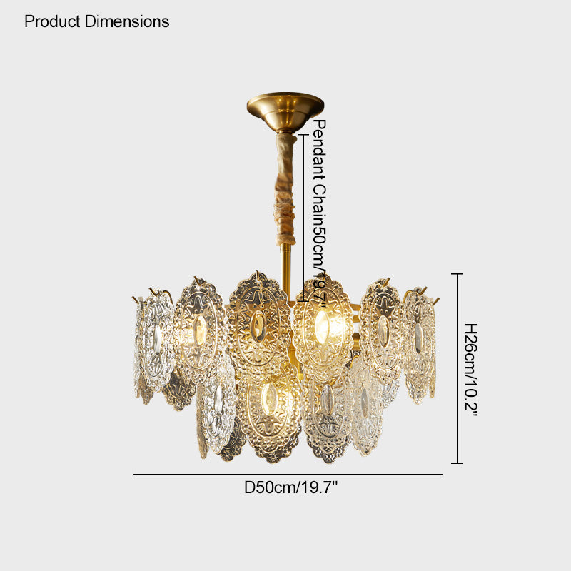 WOMO Lustre Chic Feuille en Verre-WM2208