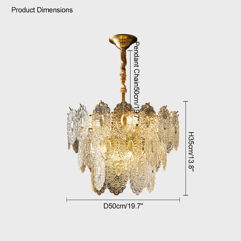 WOMO Lustre Chic Feuille en Verre-WM2208