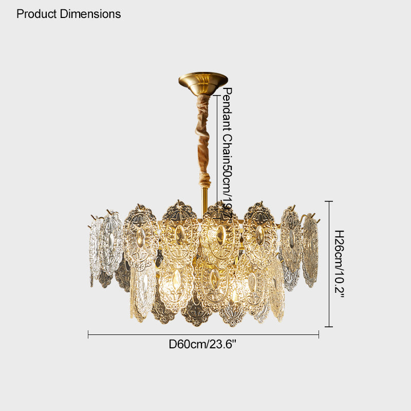 WOMO Lustre Chic Feuille en Verre-WM2208