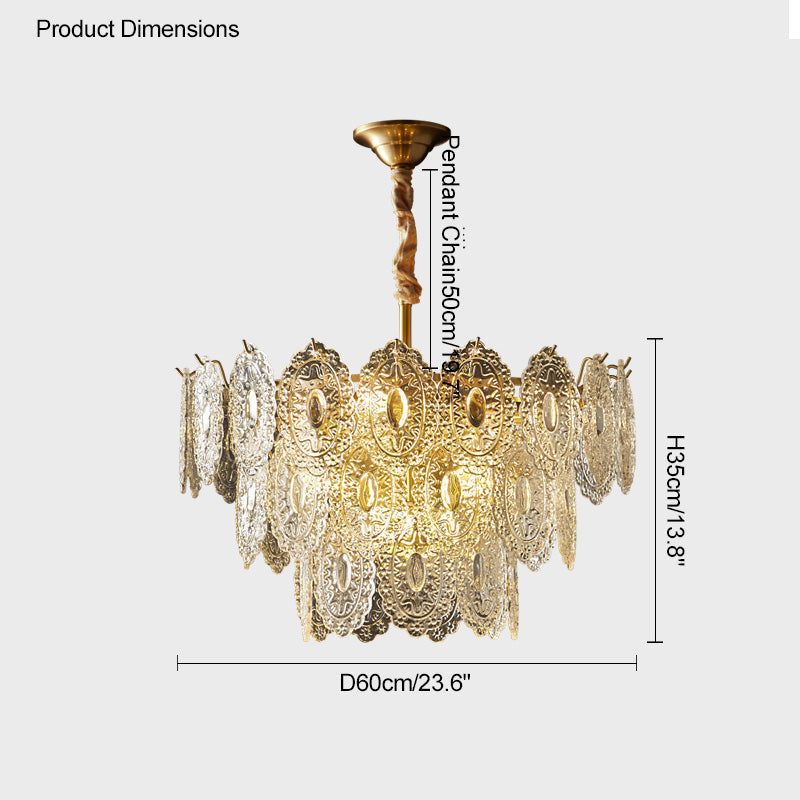WOMO Lustre Chic Feuille en Verre-WM2208