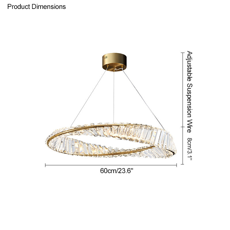 WOMO Crystal Circle Chandelier for Living Room - WM2191