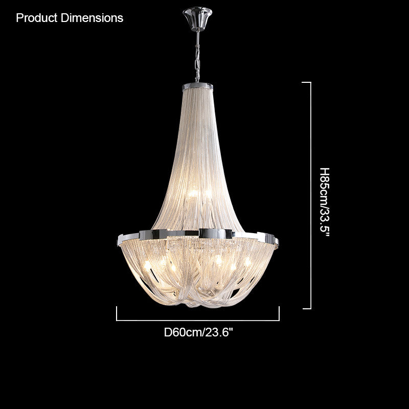 Lustre Empire en argent à pompons WOMO-WM2096