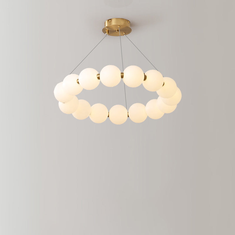 WOMO Lustre Cercle Perles Art Déco-WM2344