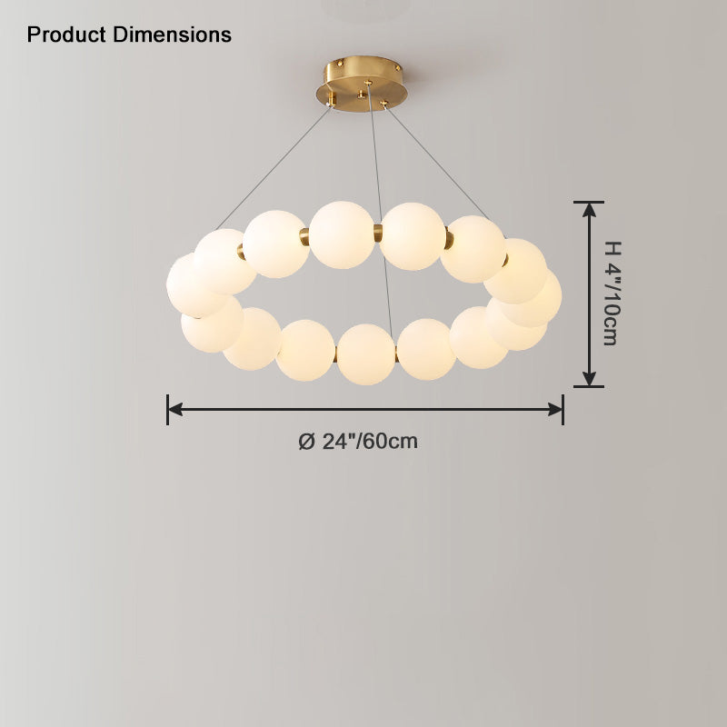 WOMO Lustre Cercle Perles Art Déco-WM2344