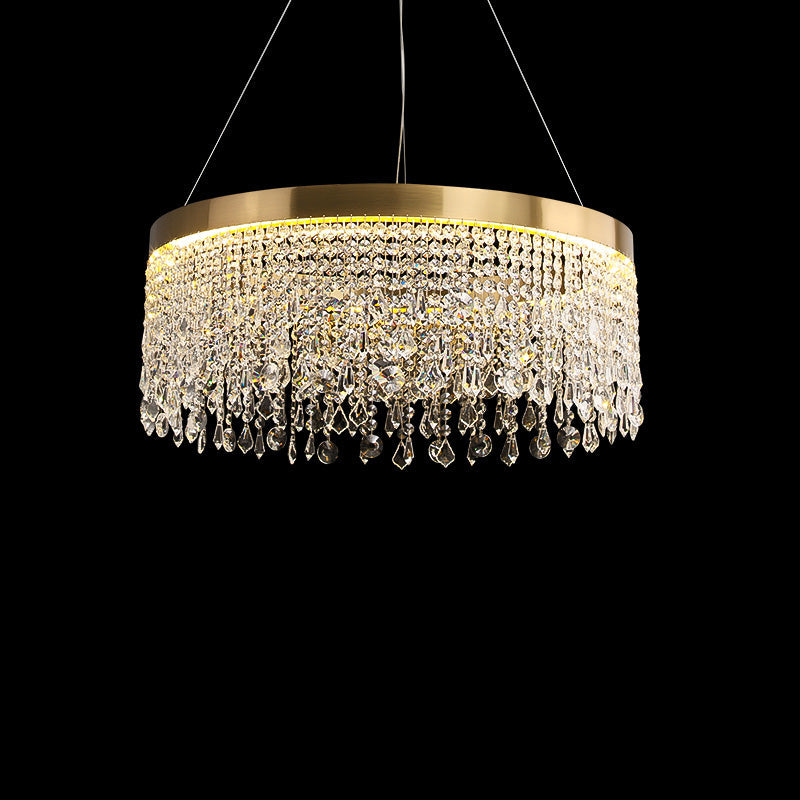 WOMO Lustre Rond Macramé Cristal-WM2362