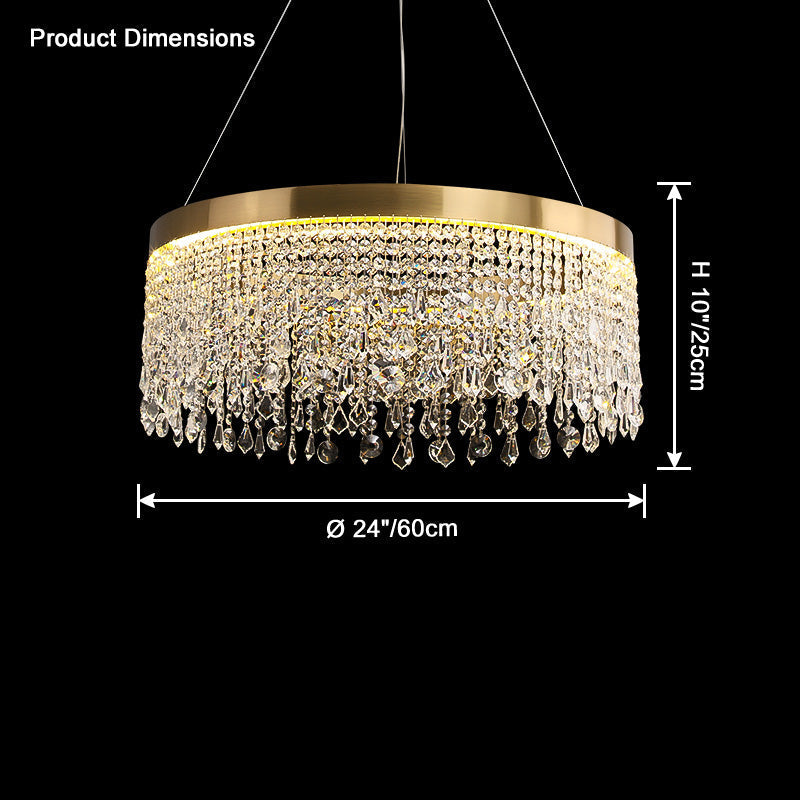 WOMO Lustre Rond Macramé Cristal-WM2362