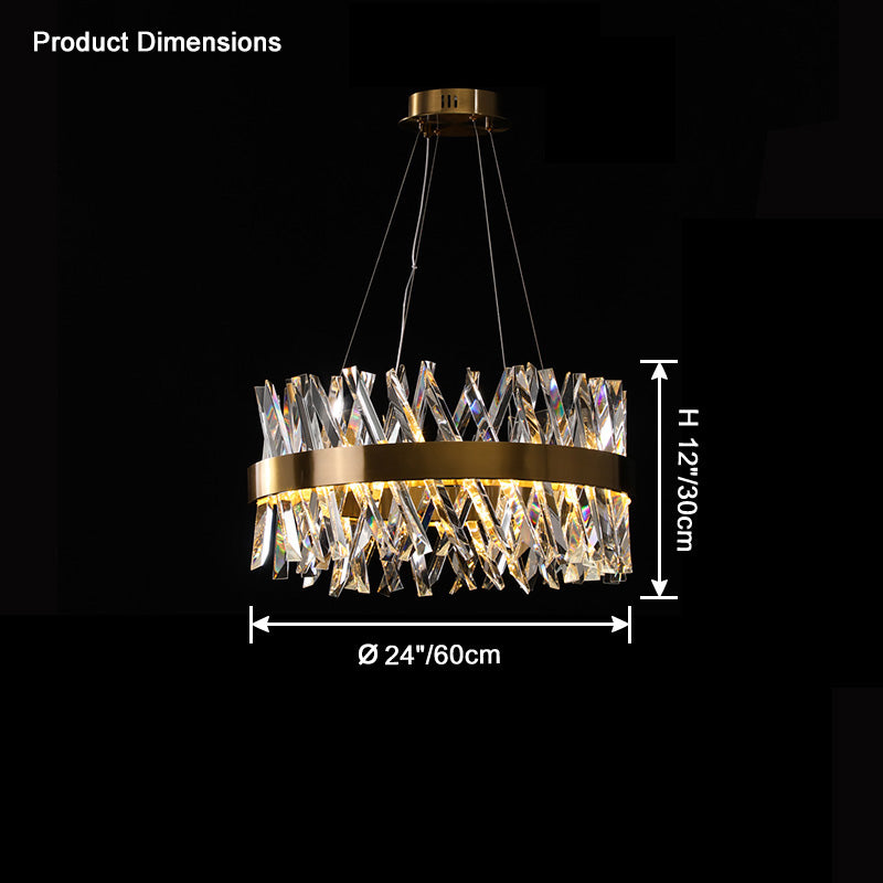 Lustre rond WOMO Gold Crystal Prism-WM2359