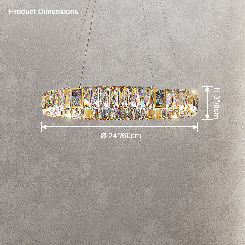 WOMO Luxury Round Golden Crystal LED Chandelier-WM2355
