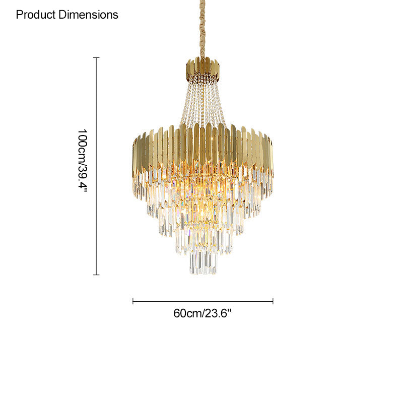 Lustre en cristal doré à plusieurs niveaux WOMO-WM2207