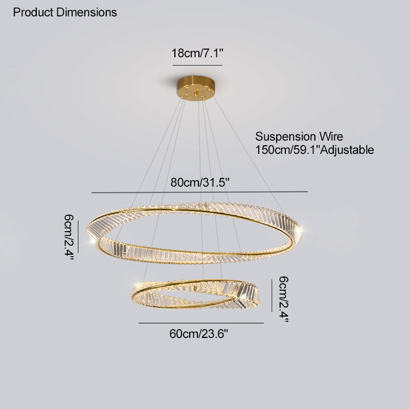 WOMO Crystal Circle Chandelier for Living Room - WM2191