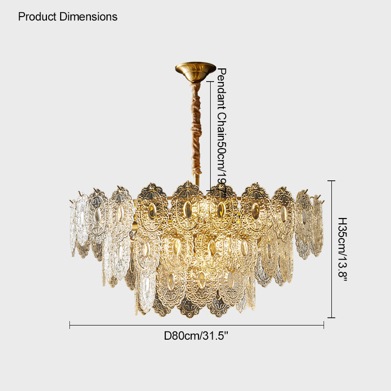 WOMO Lustre Chic Feuille en Verre-WM2208