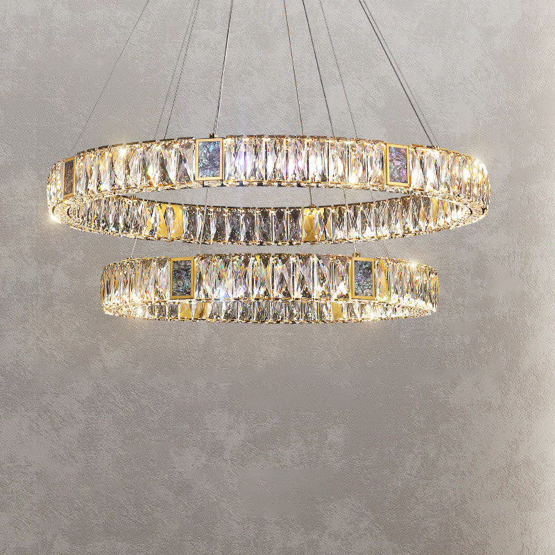 WOMO Luxury Round Golden Crystal LED Chandelier-WM2355