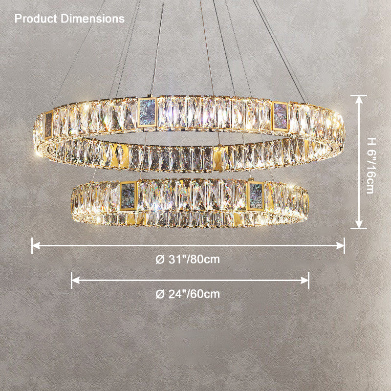 WOMO Luxury Round Golden Crystal LED Chandelier-WM2355