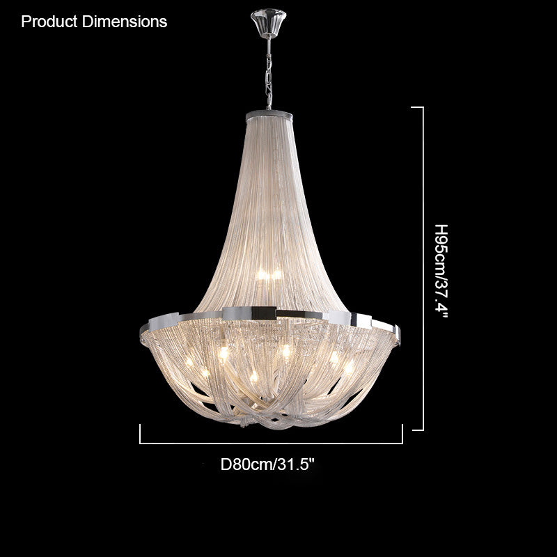 Lustre Empire en argent à pompons WOMO-WM2096