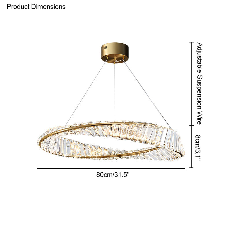 WOMO Crystal Circle Chandelier for Living Room - WM2191