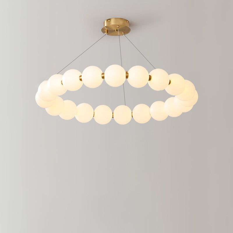 WOMO Lustre Cercle Perles Art Déco-WM2344
