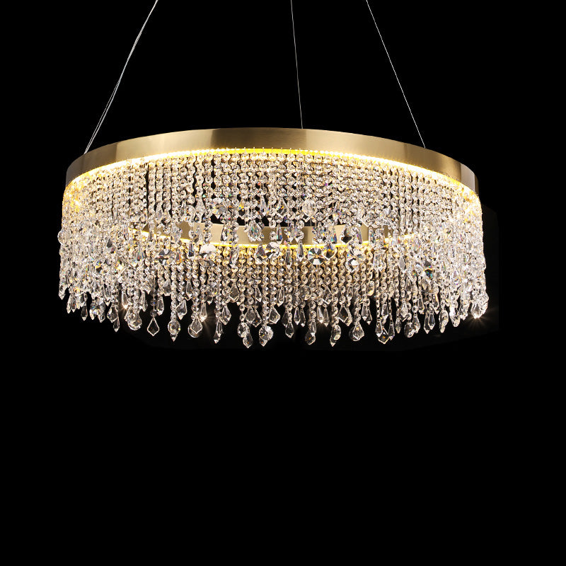 WOMO Lustre Rond Macramé Cristal-WM2362