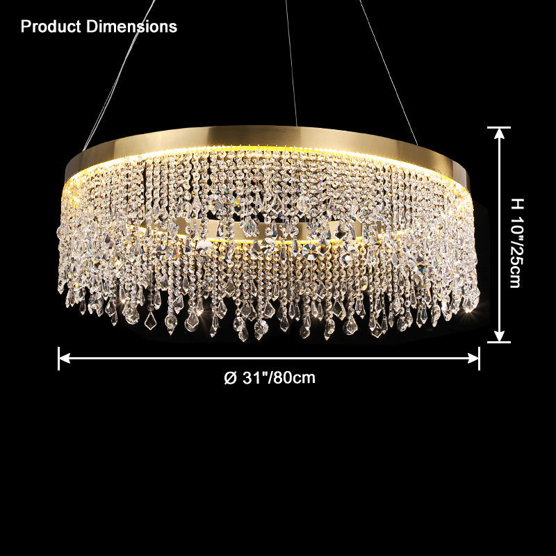 WOMO Lustre Rond Macramé Cristal-WM2362