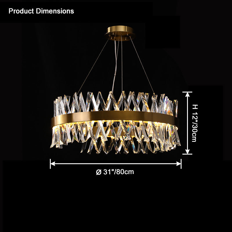 Lustre rond WOMO Gold Crystal Prism-WM2359