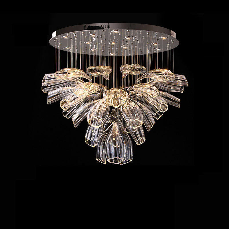 Lustre de foyer en verre à fleurs WOMO-WM2341