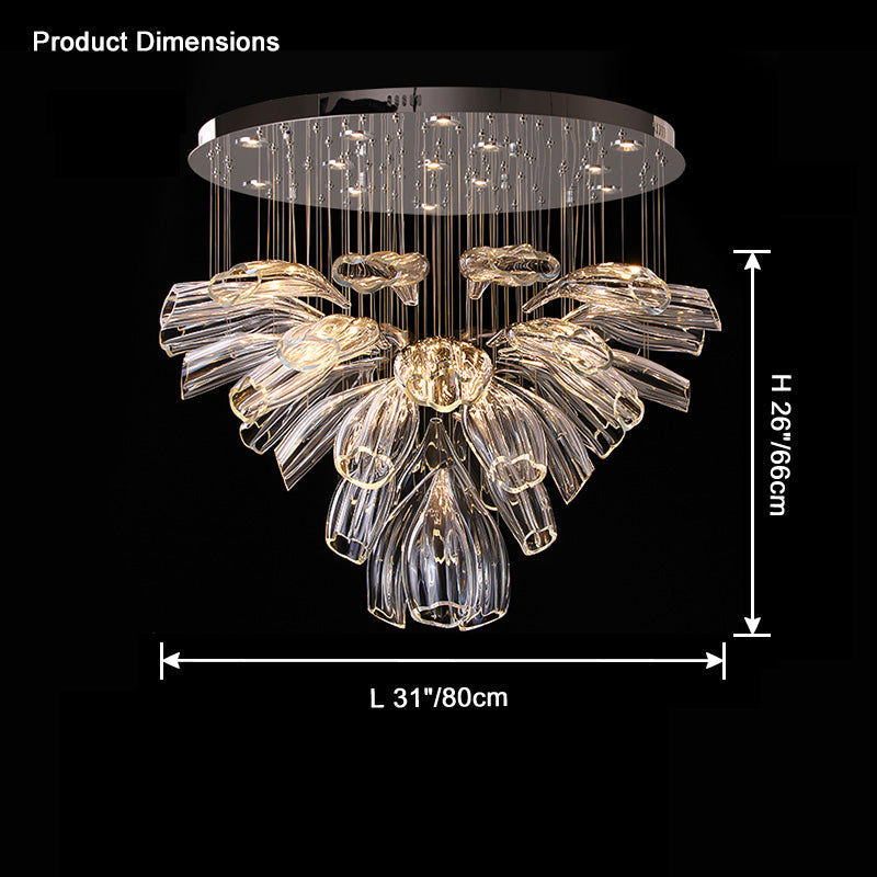 Lustre de foyer en verre à fleurs WOMO-WM2341