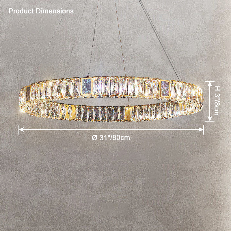 WOMO Luxury Round Golden Crystal LED Chandelier-WM2355