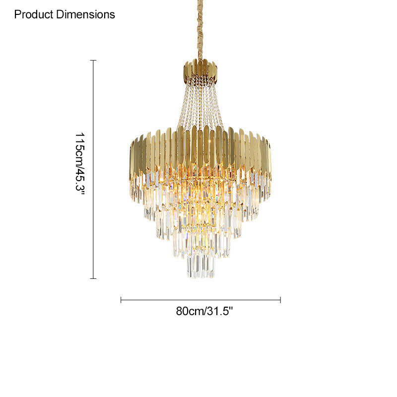 Lustre en cristal doré à plusieurs niveaux WOMO-WM2207