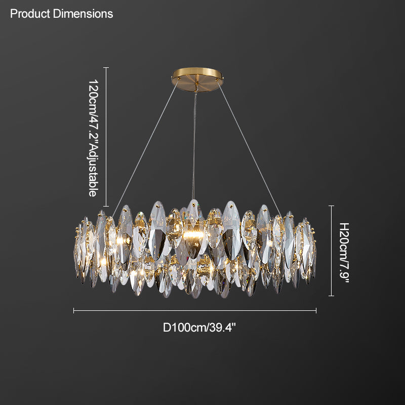 WOMO Lustre Luxe Rond Cristal Fumé-WM2187