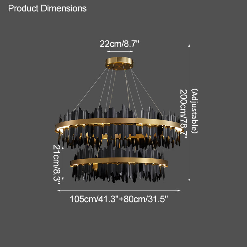 WOMO Lustre Rond Led Doré/Noir-WM2183