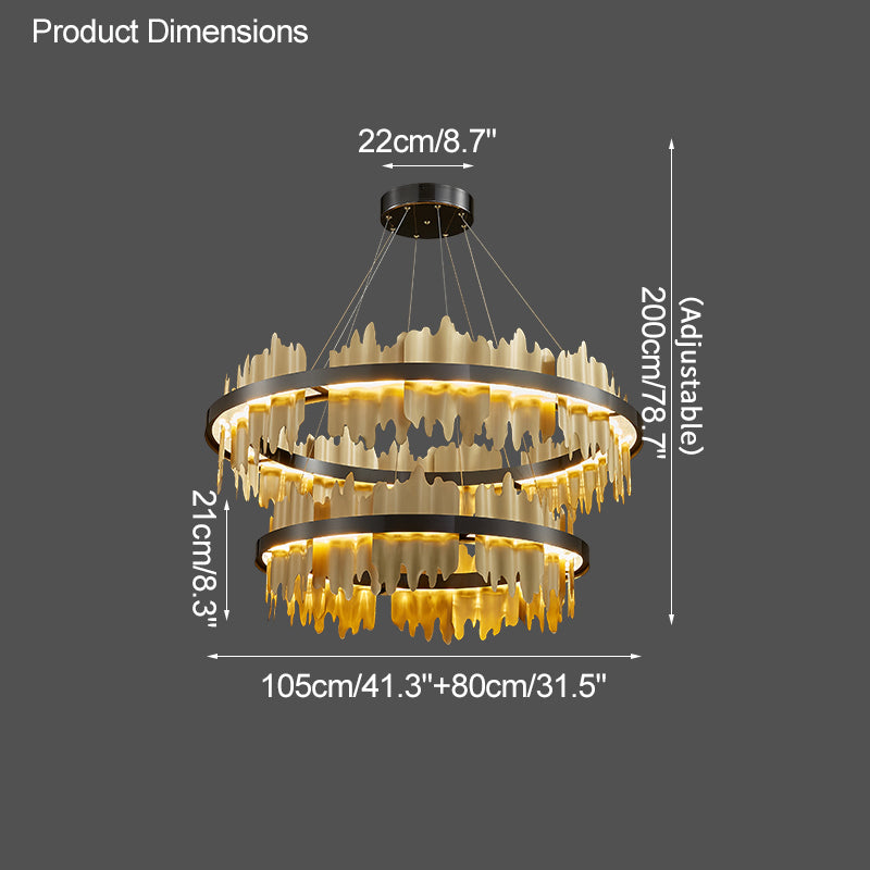 WOMO Lustre Rond Led Doré/Noir-WM2183