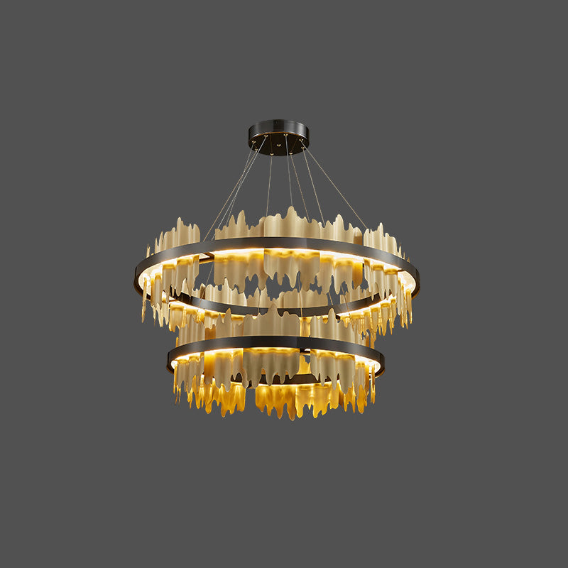 WOMO Lustre Rond Led Doré/Noir-WM2183