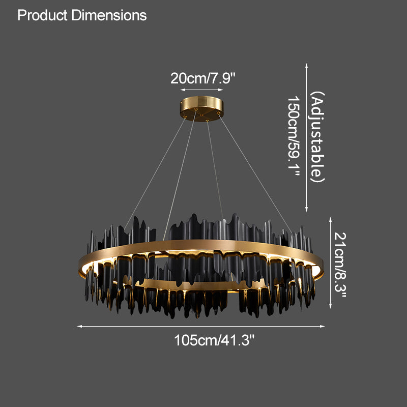 WOMO Lustre Rond Led Doré/Noir-WM2183