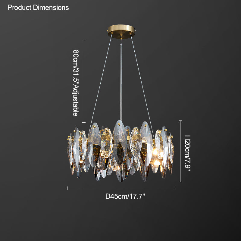 WOMO Lustre Luxe Rond Cristal Fumé-WM2187