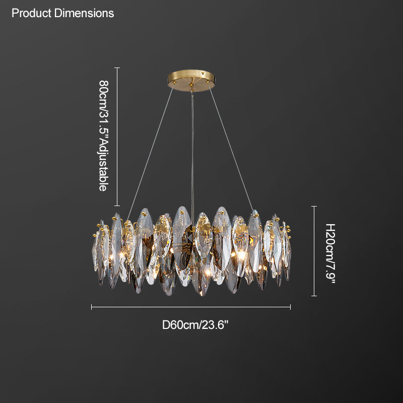 WOMO Lustre Luxe Rond Cristal Fumé-WM2187