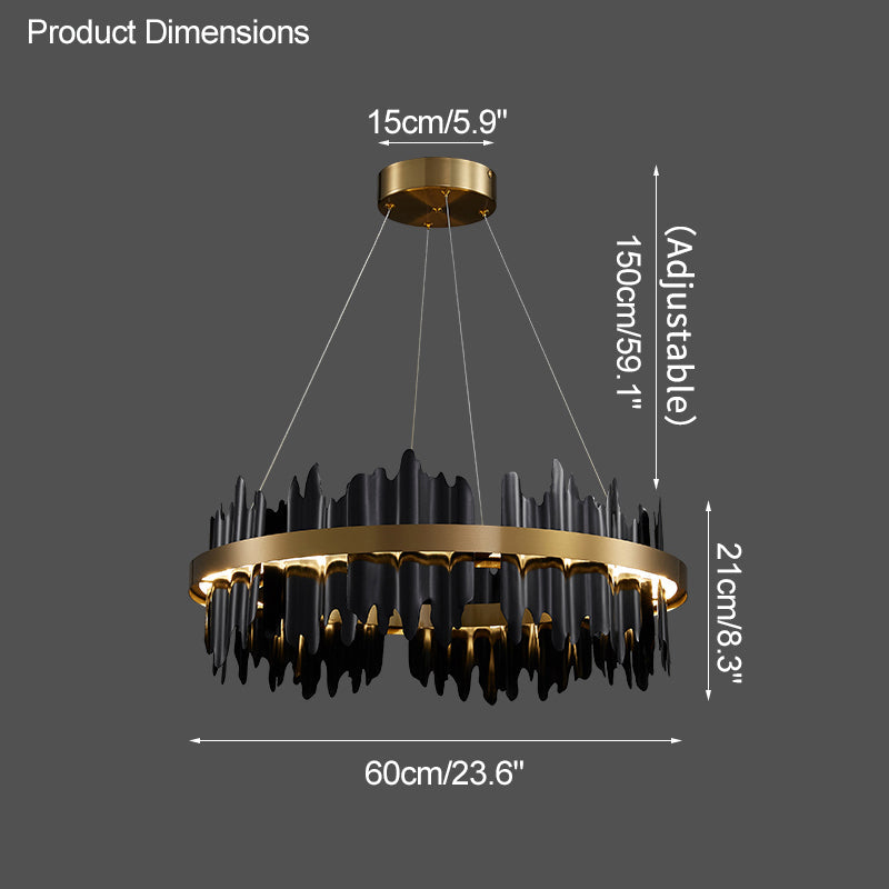 WOMO Lustre Rond Led Doré/Noir-WM2183