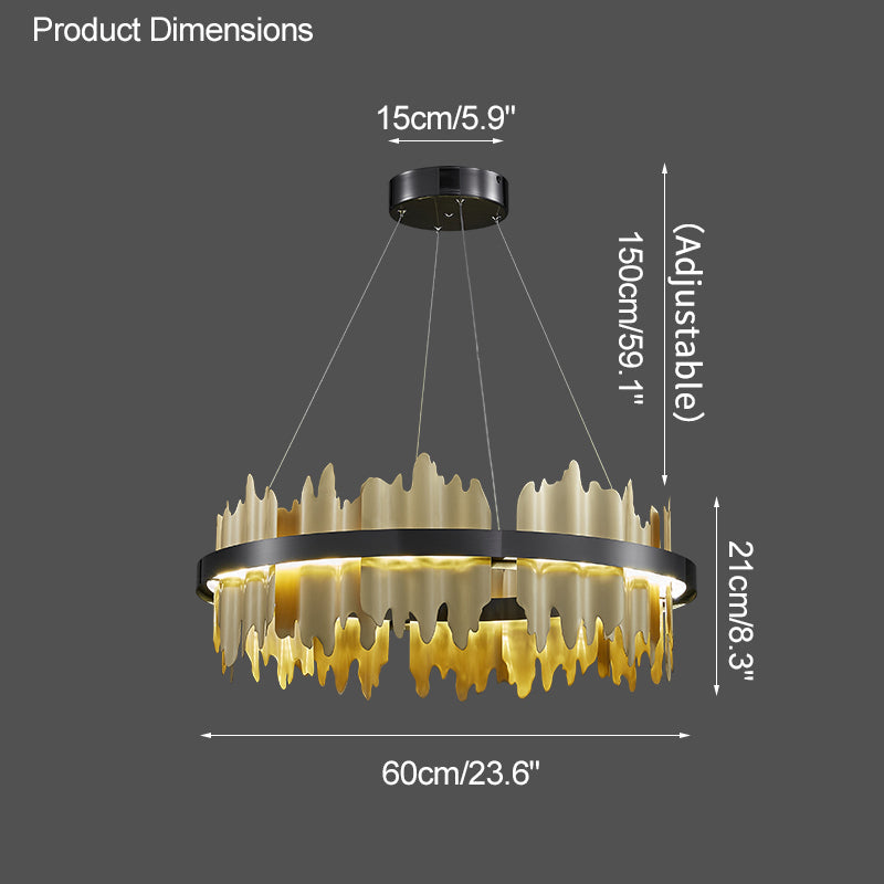 WOMO Lustre Rond Led Doré/Noir-WM2183