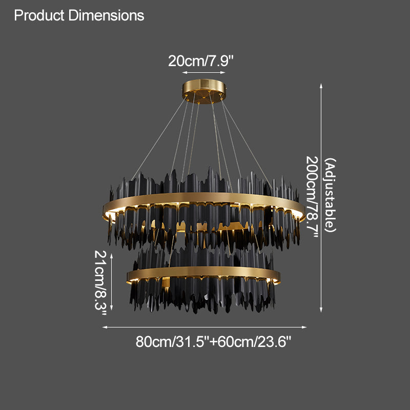 WOMO Lustre Rond Led Doré/Noir-WM2183