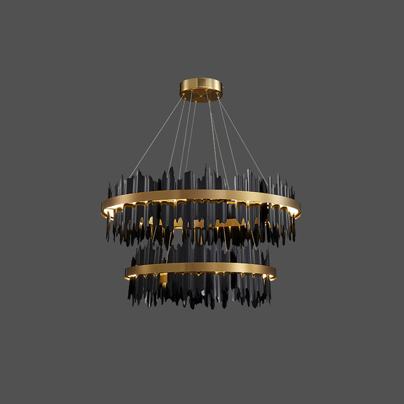 WOMO Lustre Rond Led Doré/Noir-WM2183