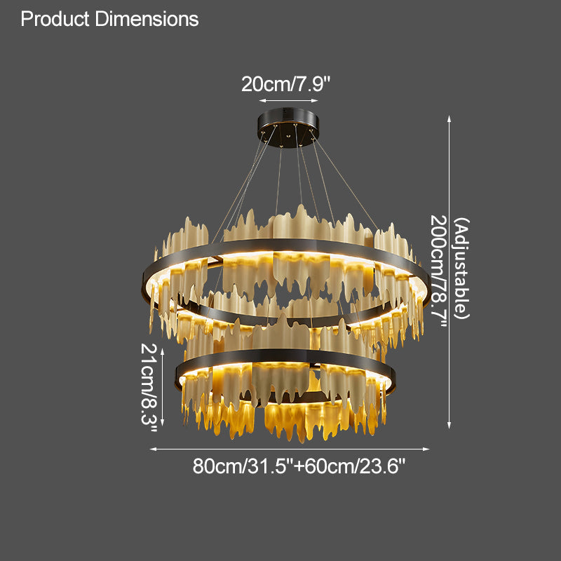 WOMO Lustre Rond Led Doré/Noir-WM2183