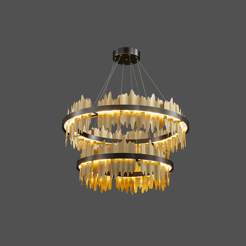 WOMO Lustre Rond Led Doré/Noir-WM2183