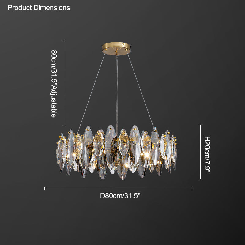 WOMO Lustre Luxe Rond Cristal Fumé-WM2187