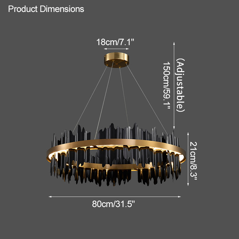 WOMO Lustre Rond Led Doré/Noir-WM2183