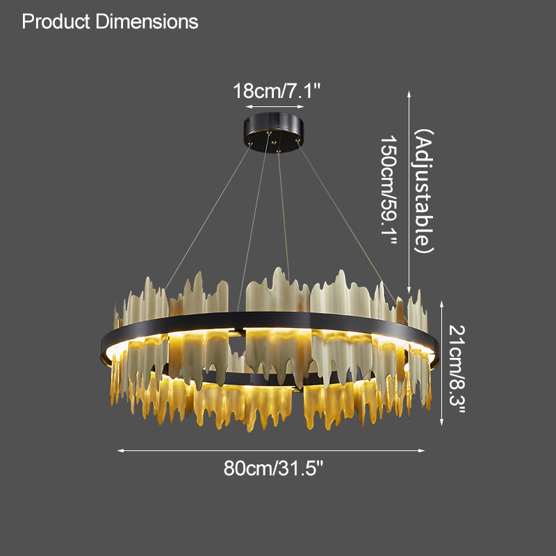WOMO Lustre Rond Led Doré/Noir-WM2183